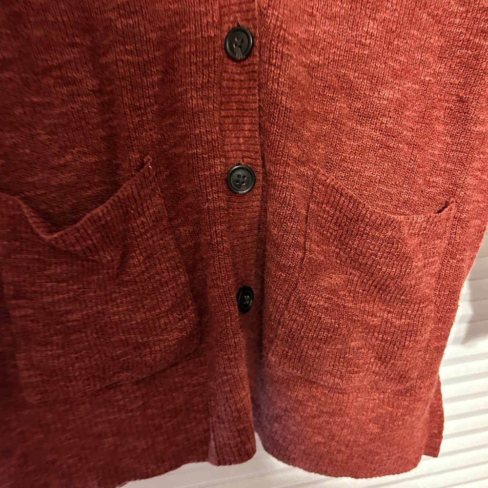 Rust V Neck Cardigan Large - Picture 4 of 8
